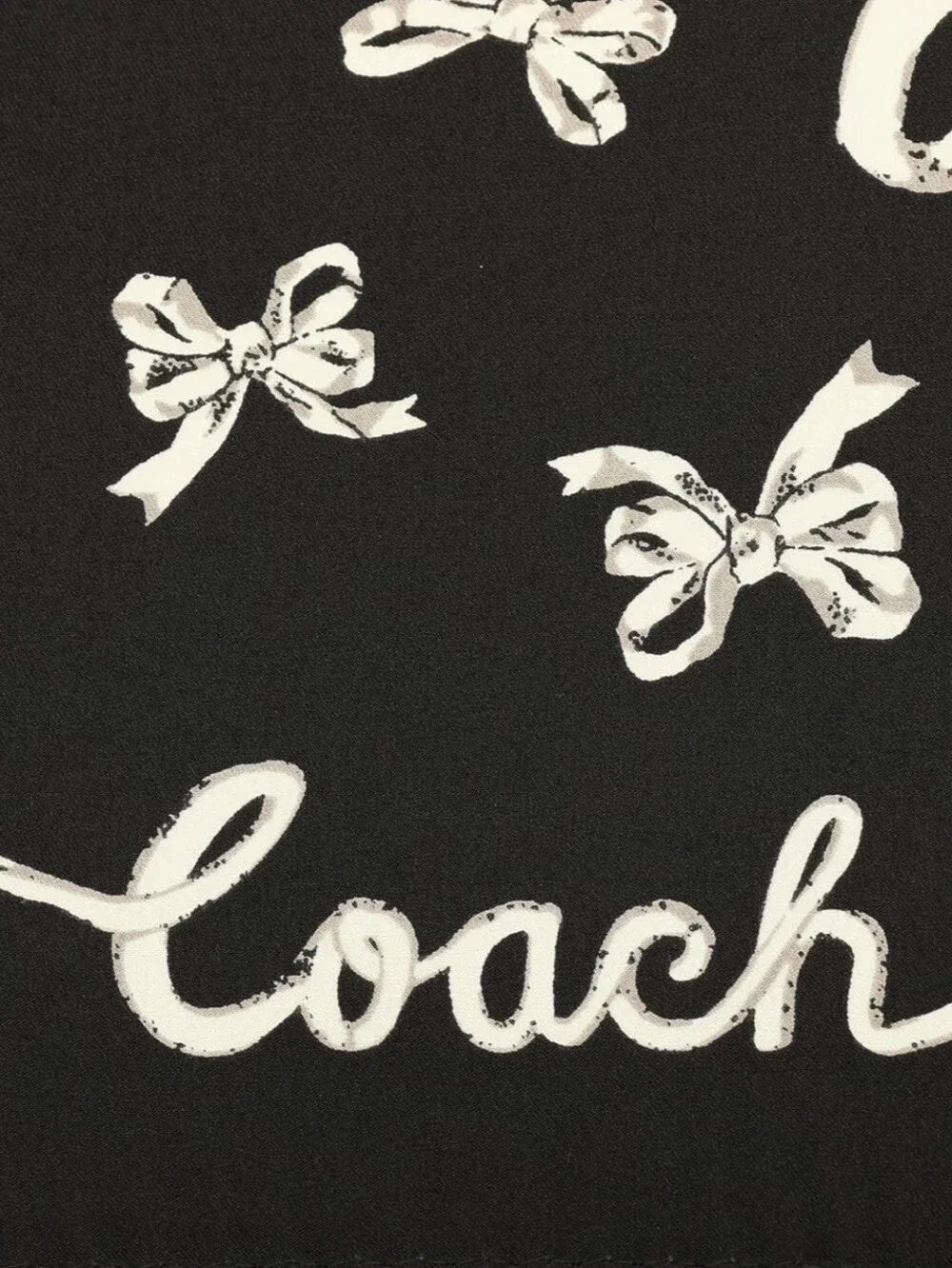 Coach Black Bows Print Women's Silk Scarf/Bandana NWT